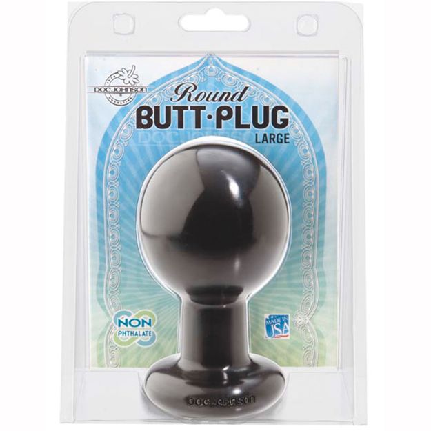Picture of ROUND BUTT PLUG LARGE - BLACK