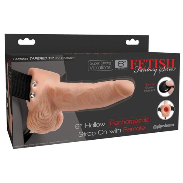 Picture of Fetish Fantasy 6" Hollow Rechargeable Strap-on wit