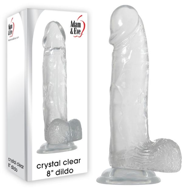 Picture of CRYSTAL CLEAR 8" DILDO WITH BALLS
