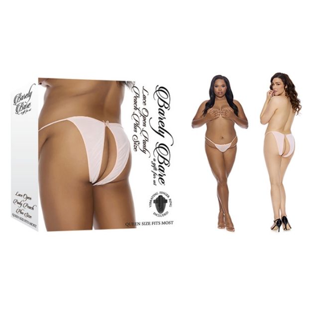 Picture of Lace Open Panty - Peach - Plus Size